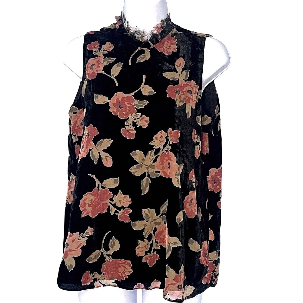Burnout Velvet Top‎ Small Whimsigoth Fringe Western Dark Floral Goth Feminine